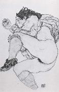 Recumbent Female Nude with left leg drawn up Egon Schiele
